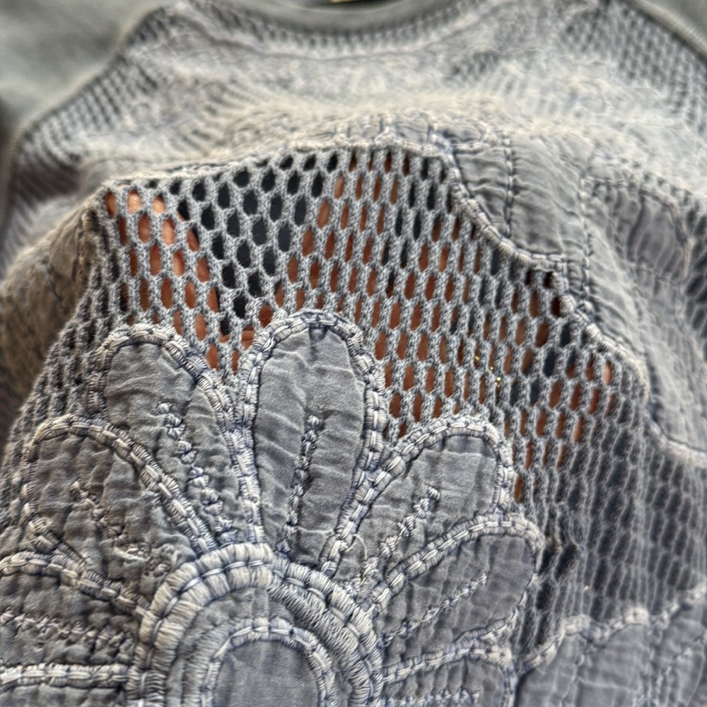 Lucky Brand Lucky Lotus Floral French Terry Top - Picture 7 of 15